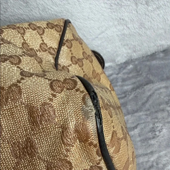 Gucci Tan and Dark Brown Monogram Tote - Picture 11 of 16